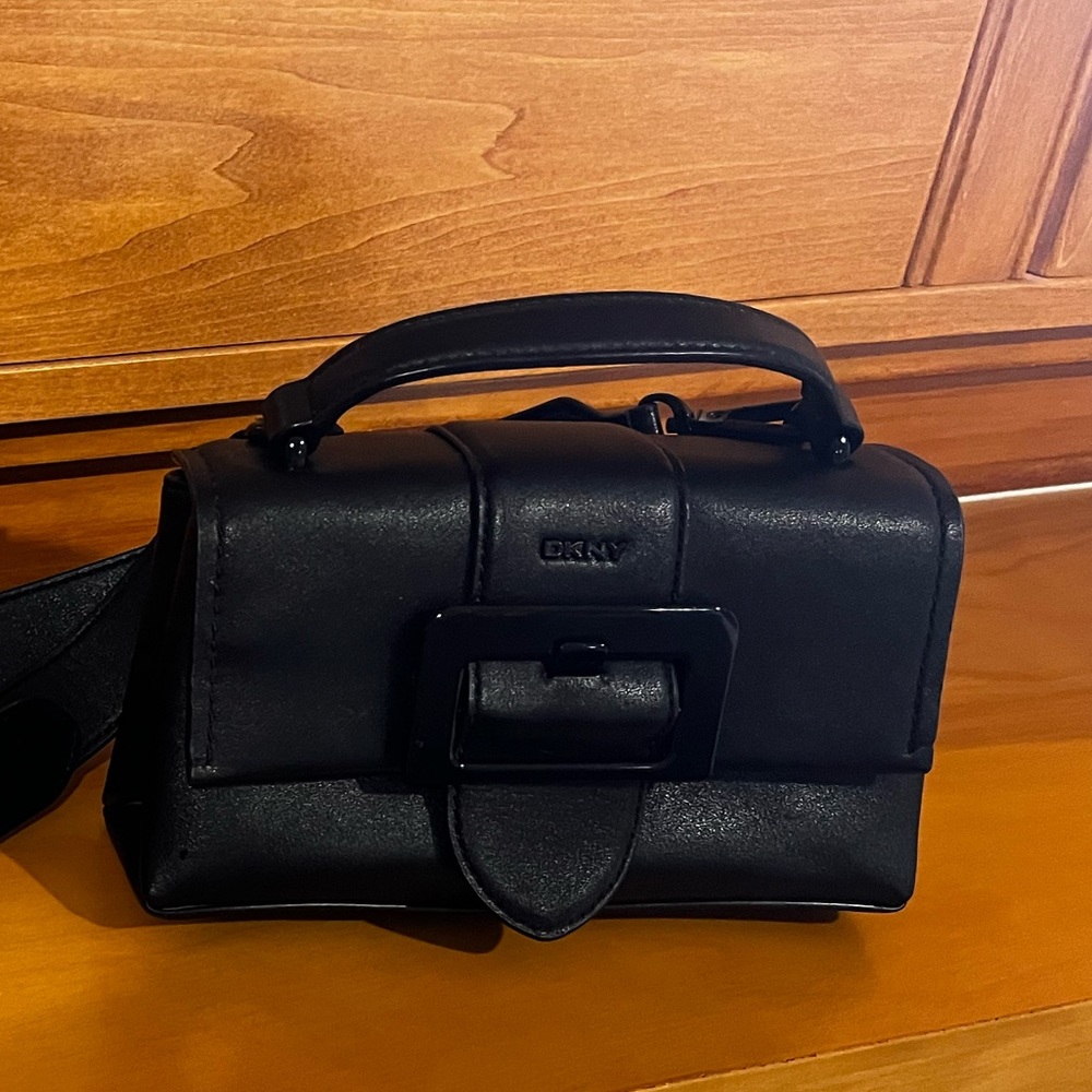 Genuine leather DKNY black crossbody/ handbag